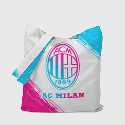 Сумка-шопер AC Milan neon gradient style, цвет: 3D-принт