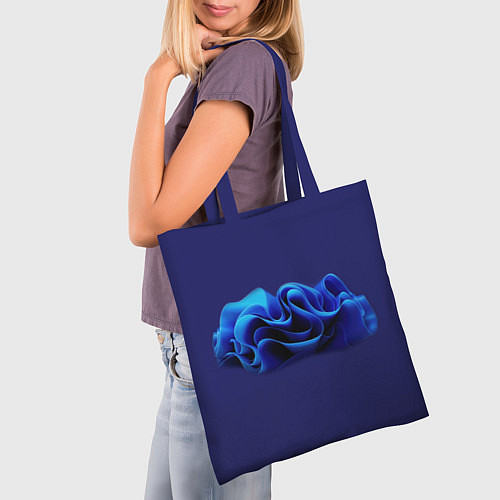 Сумка-шоппер Синие воланы графика / 3D-принт – фото 3