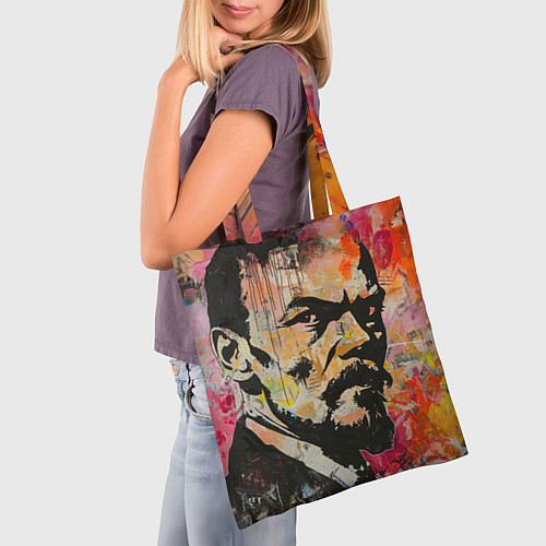 Сумка-шоппер Граффити портрет Владимира Ленина / 3D-принт – фото 3