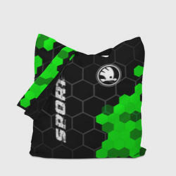 Сумка-шопер Skoda green sport hexagon, цвет: 3D-принт