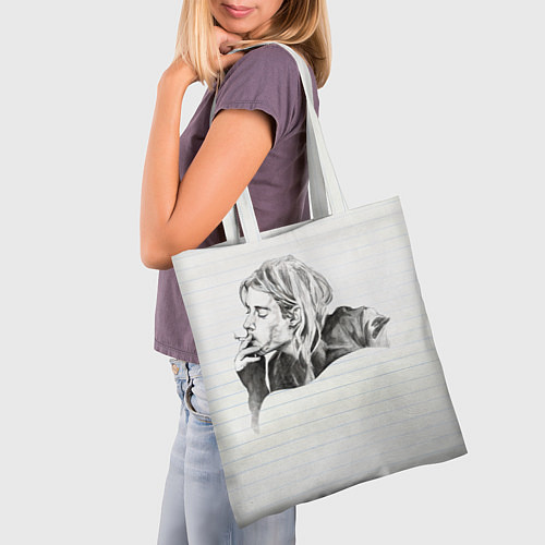 Сумка-шоппер Рисунок Курта Кобейна / 3D-принт – фото 3