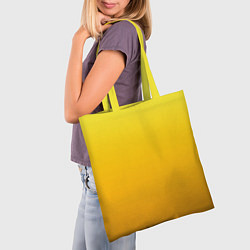 Сумка-шопер Градиент насыщенный жёлтый, цвет: 3D-принт — фото 2