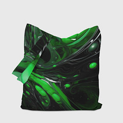 Сумка-шопер Green dark abstract geometry style, цвет: 3D-принт