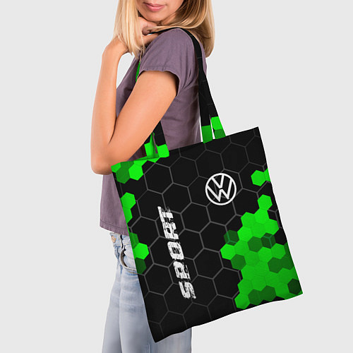 Сумка-шоппер Volkswagen green sport hexagon / 3D-принт – фото 3