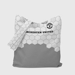 Сумка-шопер Manchester United sport на светлом фоне посередине, цвет: 3D-принт