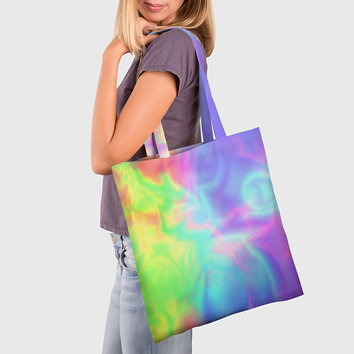 Сумка-шоппер Яркий тай-дай абстракция / 3D-принт – фото 3