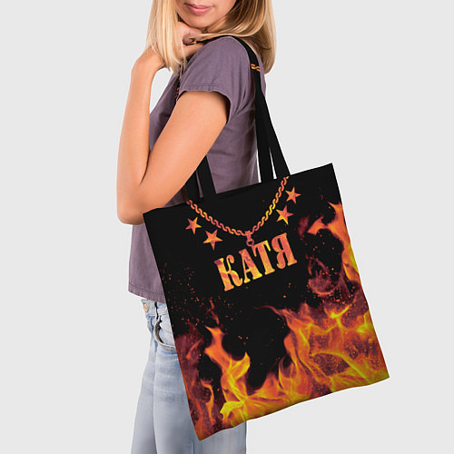 Сумка-шоппер Катя - имя в огне / 3D-принт – фото 3
