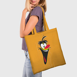 Сумка-шопер Смеющееся мультяшное лицо, цвет: 3D-принт — фото 2