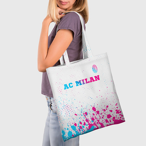 Сумка-шоппер AC Milan neon gradient style посередине / 3D-принт – фото 3