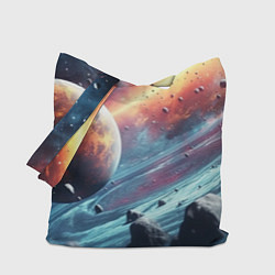 Сумка-шоппер Объемный космос и планеты
