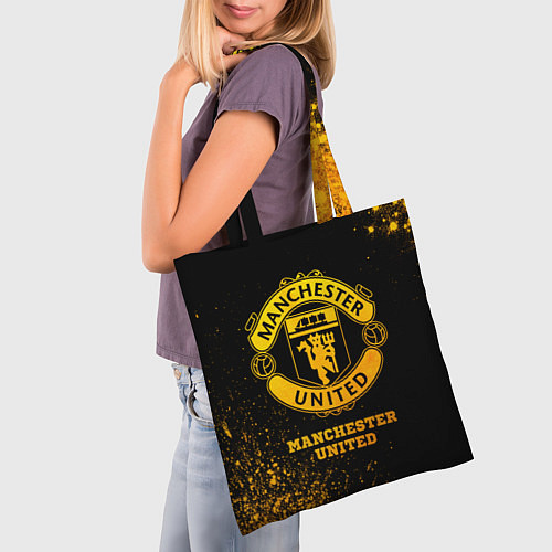 Сумка-шоппер Manchester United - gold gradient / 3D-принт – фото 3