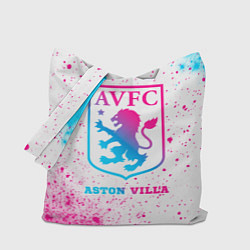 Сумка-шопер Aston Villa neon gradient style, цвет: 3D-принт