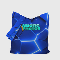Сумка-шопер Abiotic Factor логотип на синем неоновом фоне, цвет: 3D-принт