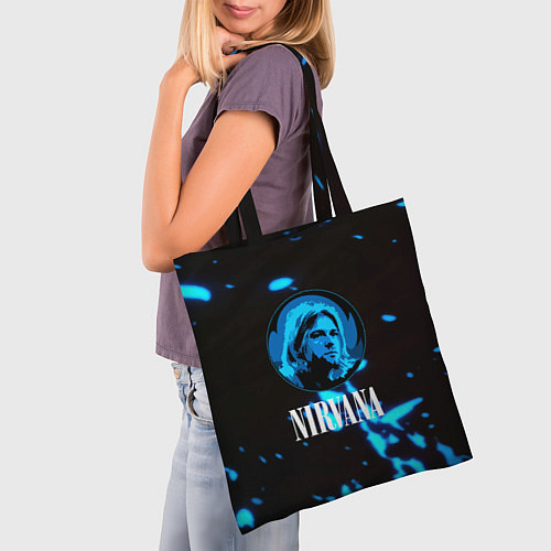 Сумка-шоппер Nirvana рок бенд краски / 3D-принт – фото 3
