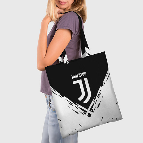 Сумка-шоппер Juventus sport geometry fc club / 3D-принт – фото 3