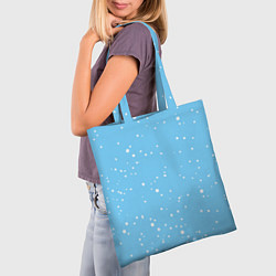 Сумка-шопер Снежинки на нежно голубом, цвет: 3D-принт — фото 2