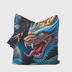 Сумка-шопер Фантастический космический дракон - нейросеть, цвет: 3D-принт