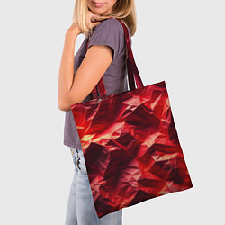 Сумка-шопер Эффект текстуры мятой красной бумаги, цвет: 3D-принт — фото 2