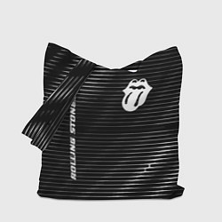 Сумка-шопер Rolling Stones metal rock lines, цвет: 3D-принт