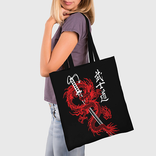 Сумка-шоппер Путь воина - кодекс самурая / 3D-принт – фото 3