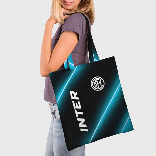 Сумка-шоппер Inter неоновые лампы / 3D-принт – фото 3