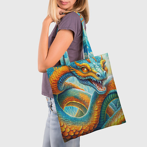 Сумка-шоппер Большая мифологическая змея / 3D-принт – фото 3