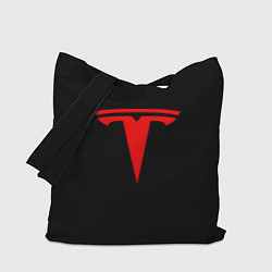 Сумка-шоппер Tesla red logo