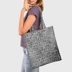 Сумка-шопер Серый текстурированный кубики, цвет: 3D-принт — фото 2