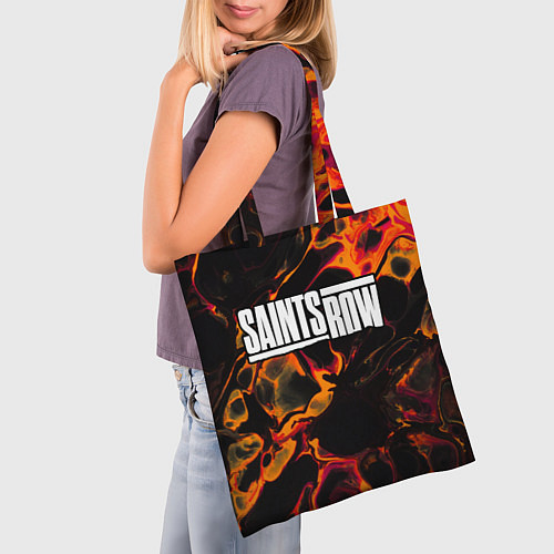 Сумка-шоппер Saints Row red lava / 3D-принт – фото 3