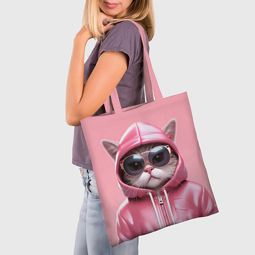 Сумка-шоппер Кошка в капюшоне / 3D-принт – фото 3