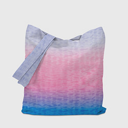 Сумка-шопер Tie-dye color gradient: pink-blue, цвет: 3D-принт