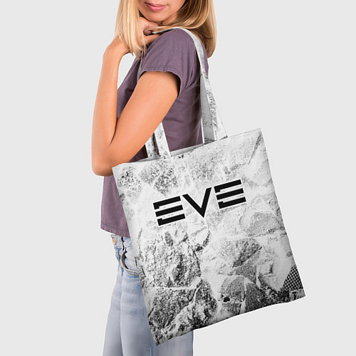 Сумка-шоппер EVE white graphite / 3D-принт – фото 3