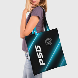 Сумка-шопер PSG неоновые лампы, цвет: 3D-принт — фото 2