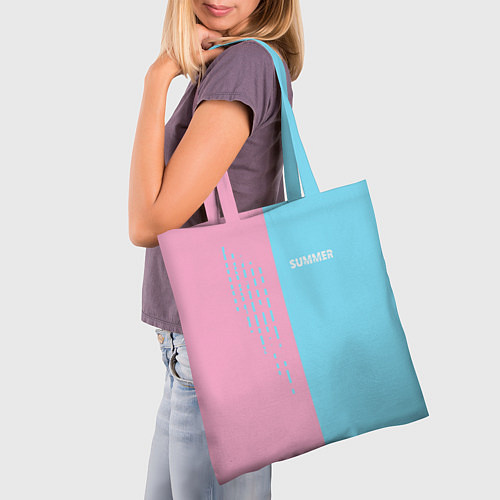 Сумка-шоппер Summer-pink and blue / 3D-принт – фото 3