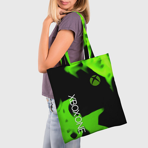 Сумка-шоппер Xbox one green flame / 3D-принт – фото 3