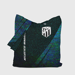 Сумка-шопер Atletico Madrid glitch blue, цвет: 3D-принт