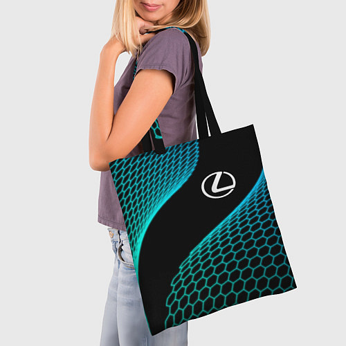 Сумка-шоппер Lexus electro hexagon / 3D-принт – фото 3