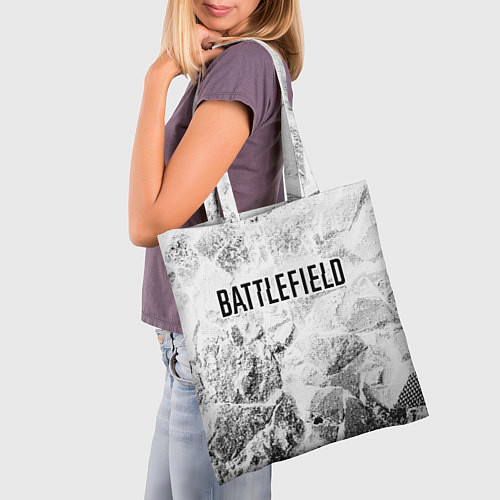 Сумка-шоппер Battlefield white graphite / 3D-принт – фото 3