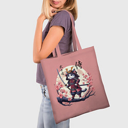 Сумка-шопер Kitten samurai - bushido ai art, цвет: 3D-принт — фото 2