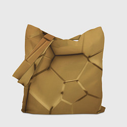 Сумка-шопер Золотые неоновые плиты в разломе, цвет: 3D-принт