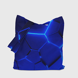 Сумка-шопер Текстура темных синих неоновые плиты, цвет: 3D-принт