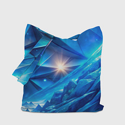 Сумка-шоппер Синяя объемная абстракция со вспышкой