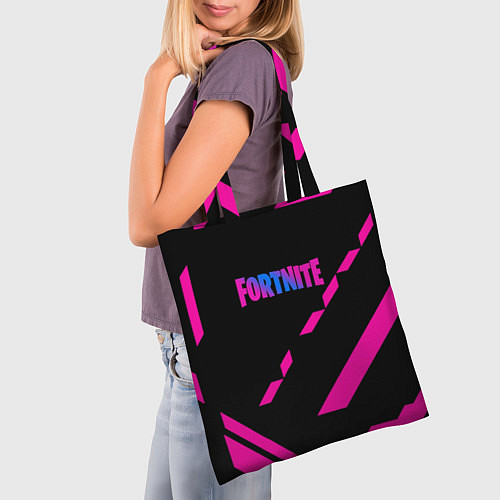 Сумка-шоппер Fortnite geometry pink / 3D-принт – фото 3