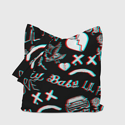 Сумка-шоппер Lil Peep logo glitch