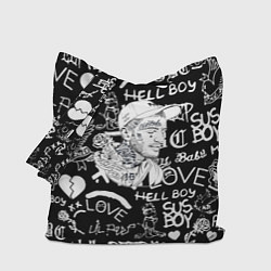 Сумка-шоппер Lil Peep pattern автографы лого