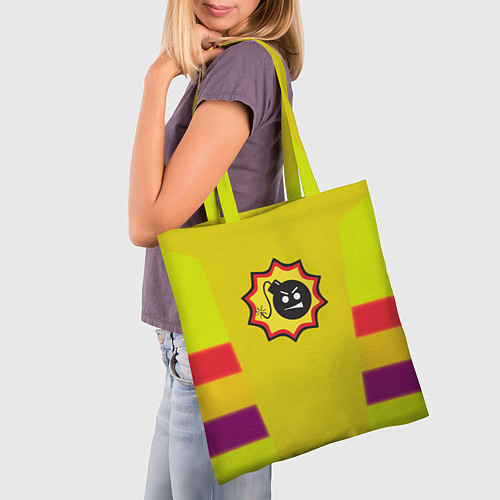Сумка-шоппер Serious Sam logo - yellow geometry / 3D-принт – фото 3
