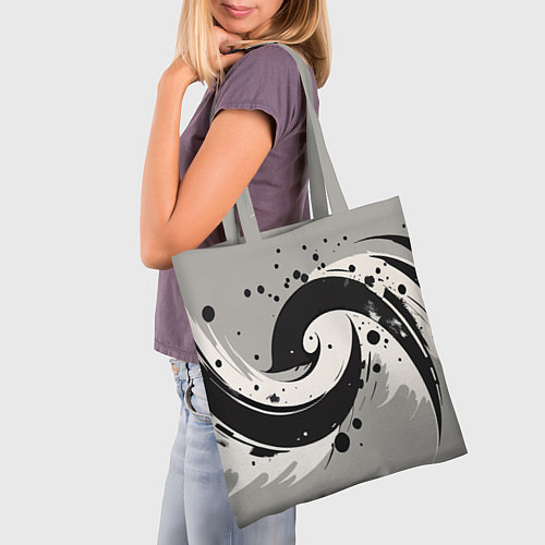 Сумка-шоппер Инь-янь абстракция - нейроарт / 3D-принт – фото 3