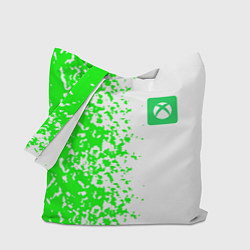 Сумка-шопер Xbox кислотные зеленые краски, цвет: 3D-принт