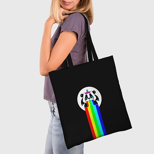 Сумка-шоппер Блюющий пандарог / 3D-принт – фото 3