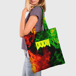 Сумка-шопер Doom Eternal fire, цвет: 3D-принт — фото 2